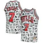 Men's Chicago Bulls Toni Kukoc White 1997/98 Hardwood Classics Doodle Swingman Jersey
