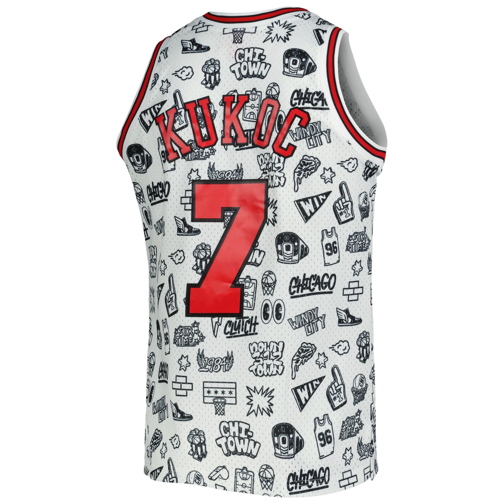 Men's Chicago Bulls Toni Kukoc White 1997/98 Hardwood Classics Doodle Swingman Jersey