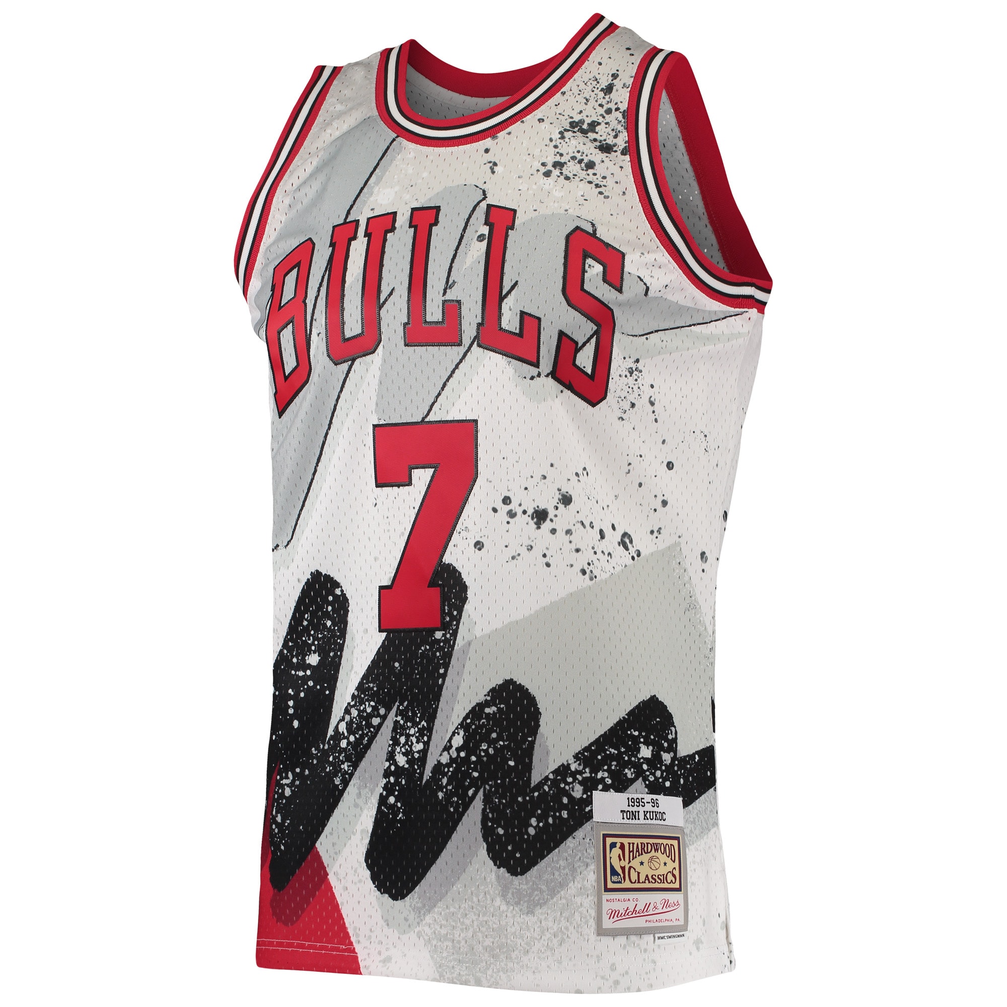 Men's Chicago Bulls Toni Kukoc White Hardwood Classics 1995/96 Hyper Hoops Swingman Jersey