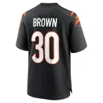 Men's Cincinnati Bengals Chase Brown Black Team Game Jersey