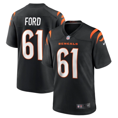 Men's Cincinnati Bengals Cody Ford Black Game Jersey 01