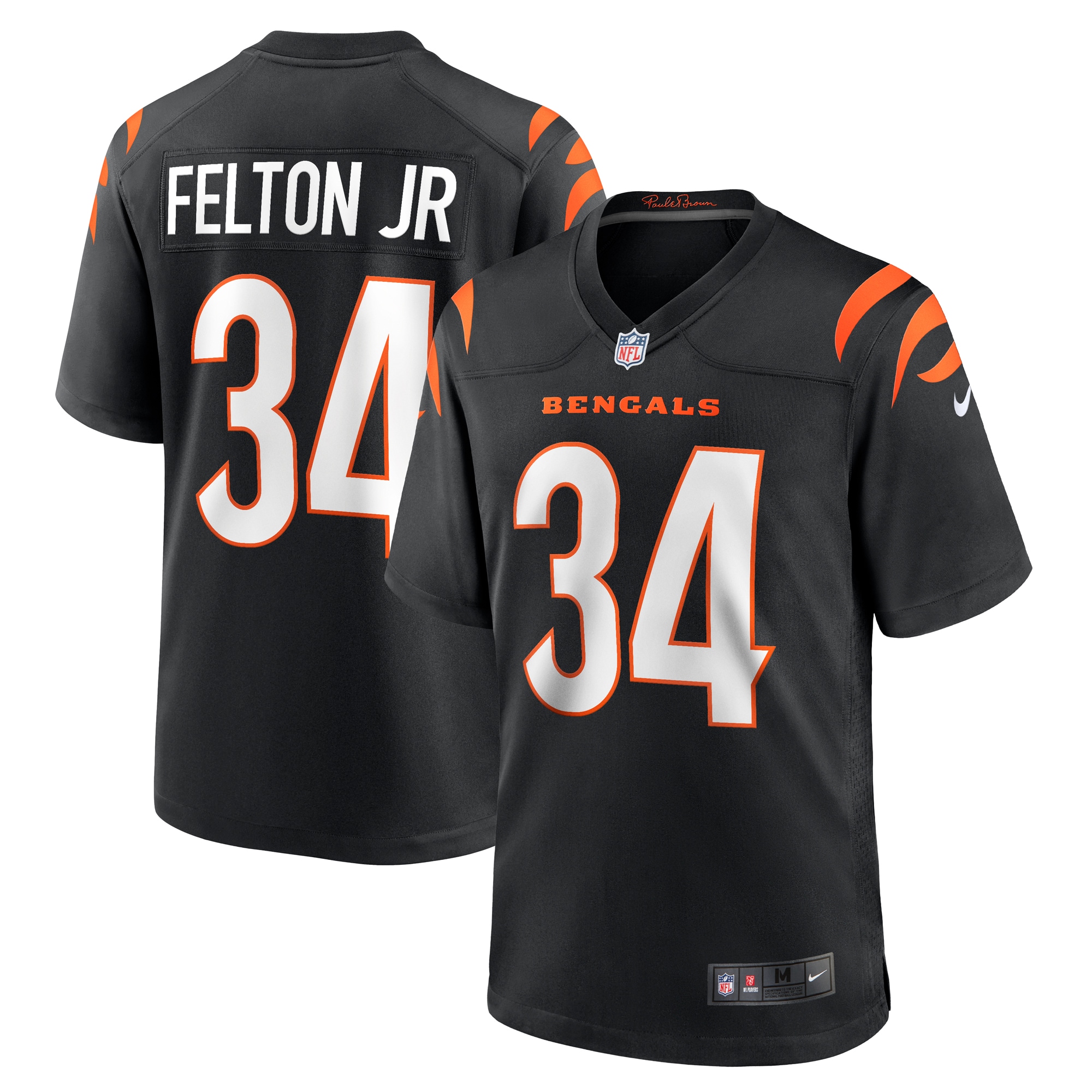 Men's Cincinnati Bengals Demetric Felton Jr. Black Team Game Jersey