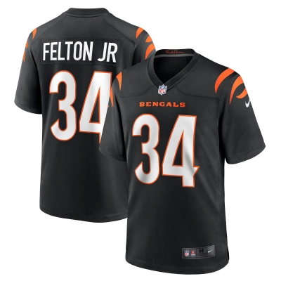 Men's Cincinnati Bengals Demetric Felton Jr. Black Team Game Jersey 01