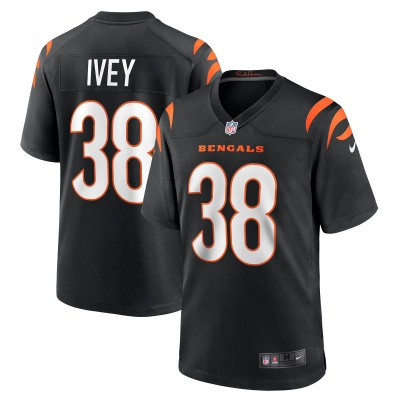 Men's Cincinnati Bengals DJ Ivey Black Team Game Jersey 01