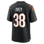 Men's Cincinnati Bengals DJ Ivey Black Team Game Jersey