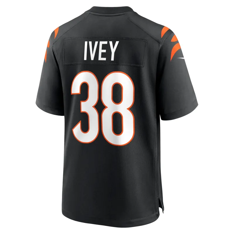 Men's Cincinnati Bengals DJ Ivey Black Team Game Jersey