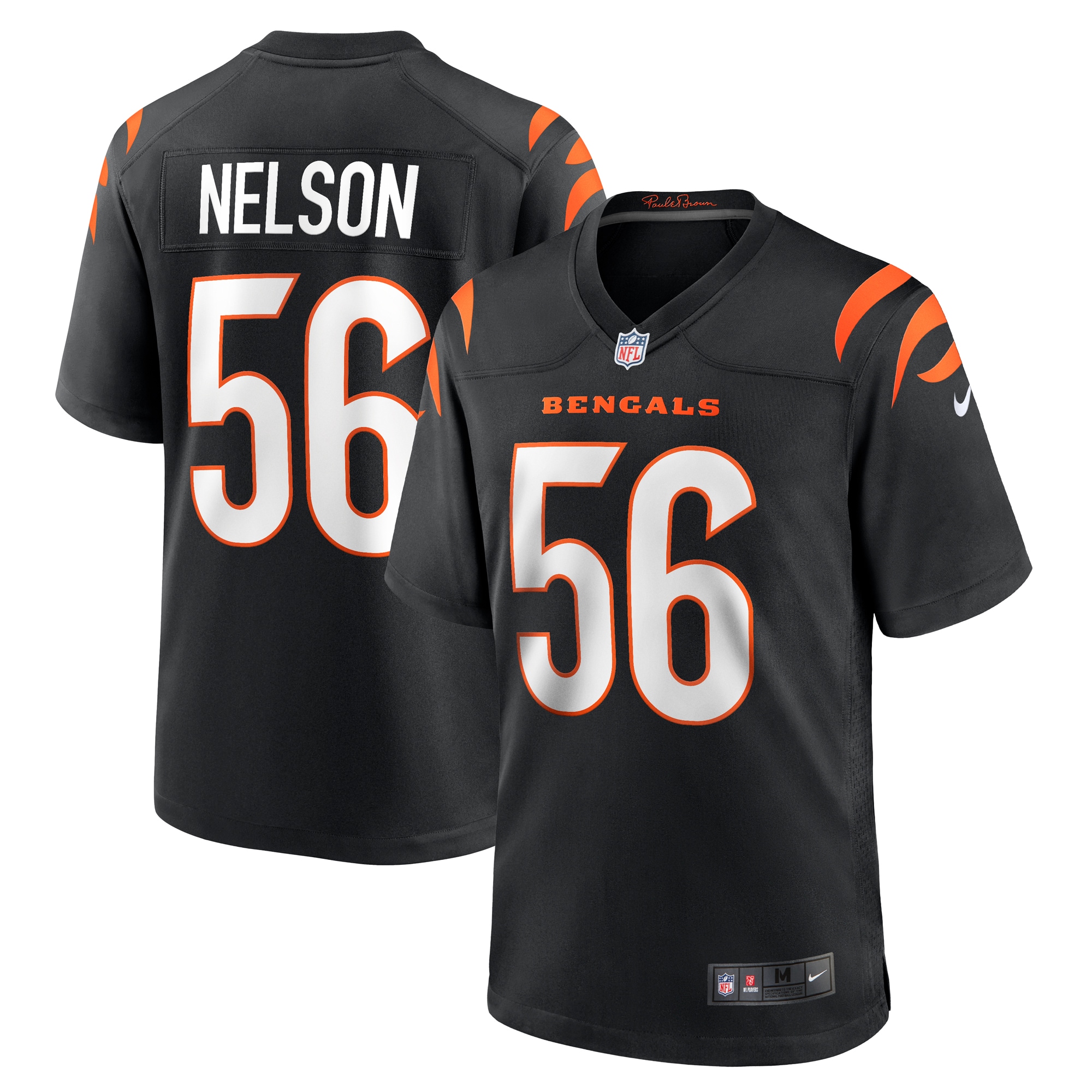 Men's Cincinnati Bengals Garrett Nelson Black Game Jersey