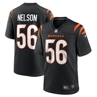 Men's Cincinnati Bengals Garrett Nelson Black Game Jersey 01