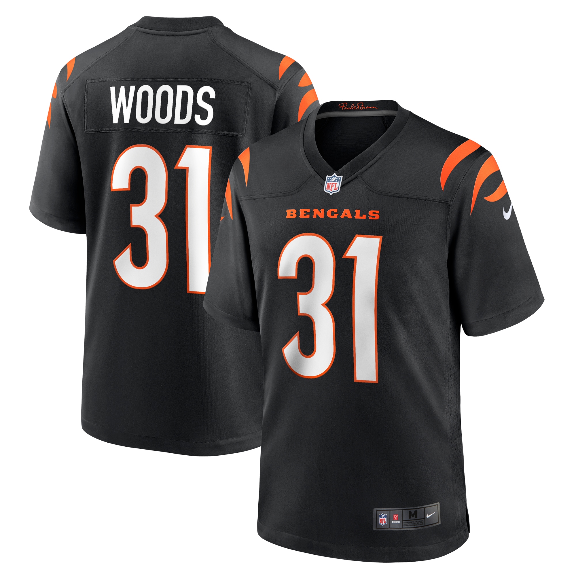 Men's Cincinnati Bengals Ickey Woods Black Retired Player Game Jersey