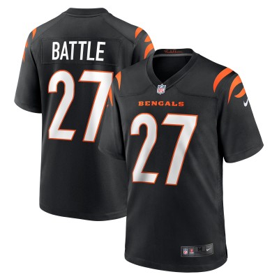 Men's Cincinnati Bengals Jordan Battle Black Team Game Jersey 01
