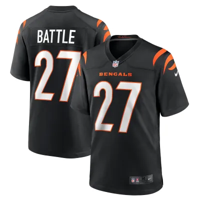 Men's Cincinnati Bengals Jordan Battle Black Team Game Jersey 01