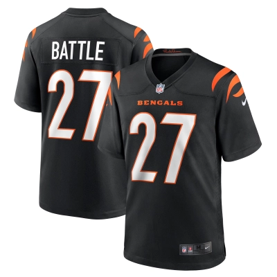 Men's Cincinnati Bengals Jordan Battle Black Team Game Jersey 01