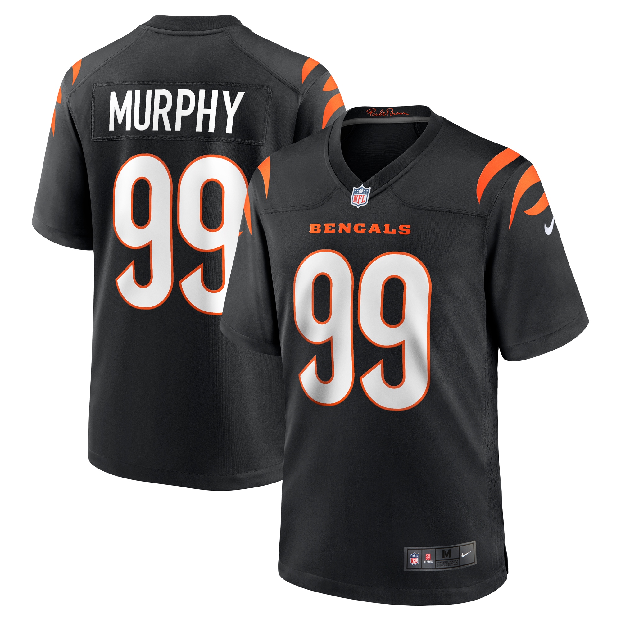 Men's Cincinnati Bengals Myles Murphy Black 2023 NFL Draft First Round Pick Game Jersey