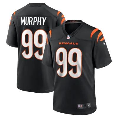 Men's Cincinnati Bengals Myles Murphy Black 2023 NFL Draft First Round Pick Game Jersey 01