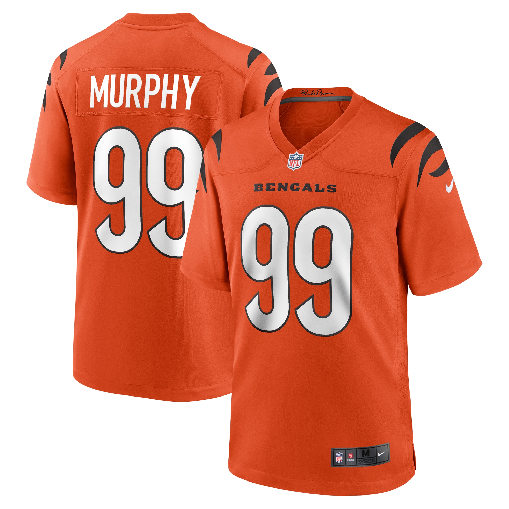 Men's Cincinnati Bengals Myles Murphy Orange Team Game Jersey