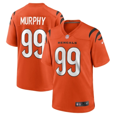 Men's Cincinnati Bengals Myles Murphy Orange Team Game Jersey 01