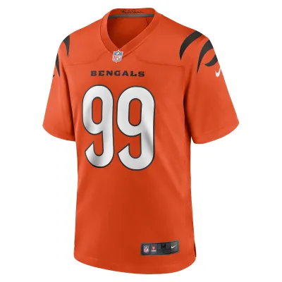 Men's Cincinnati Bengals Myles Murphy Orange Team Game Jersey 02
