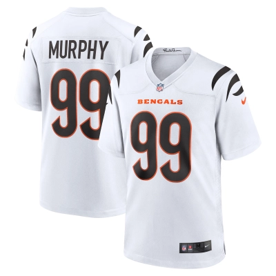 Men's Cincinnati Bengals Myles Murphy White Team Game Jersey 01