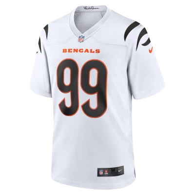 Men's Cincinnati Bengals Myles Murphy White Team Game Jersey 02