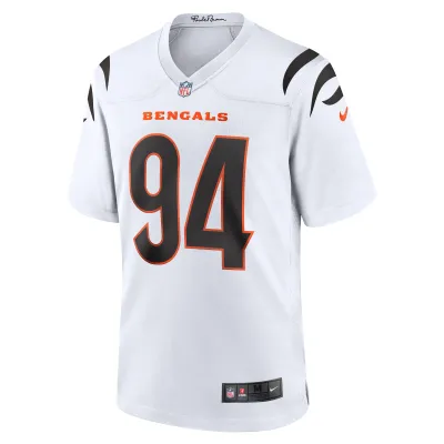 Men's Cincinnati Bengals Sam Hubbard White Game Jersey 02
