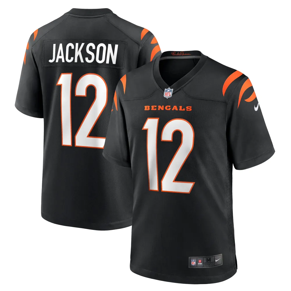 Men's Cincinnati Bengals Shedrick Jackson Black Team Game Jersey