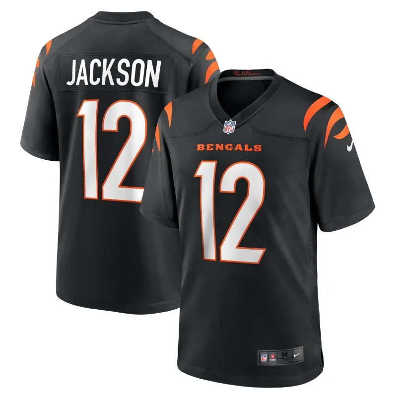 Men's Cincinnati Bengals Shedrick Jackson Black Team Game Jersey