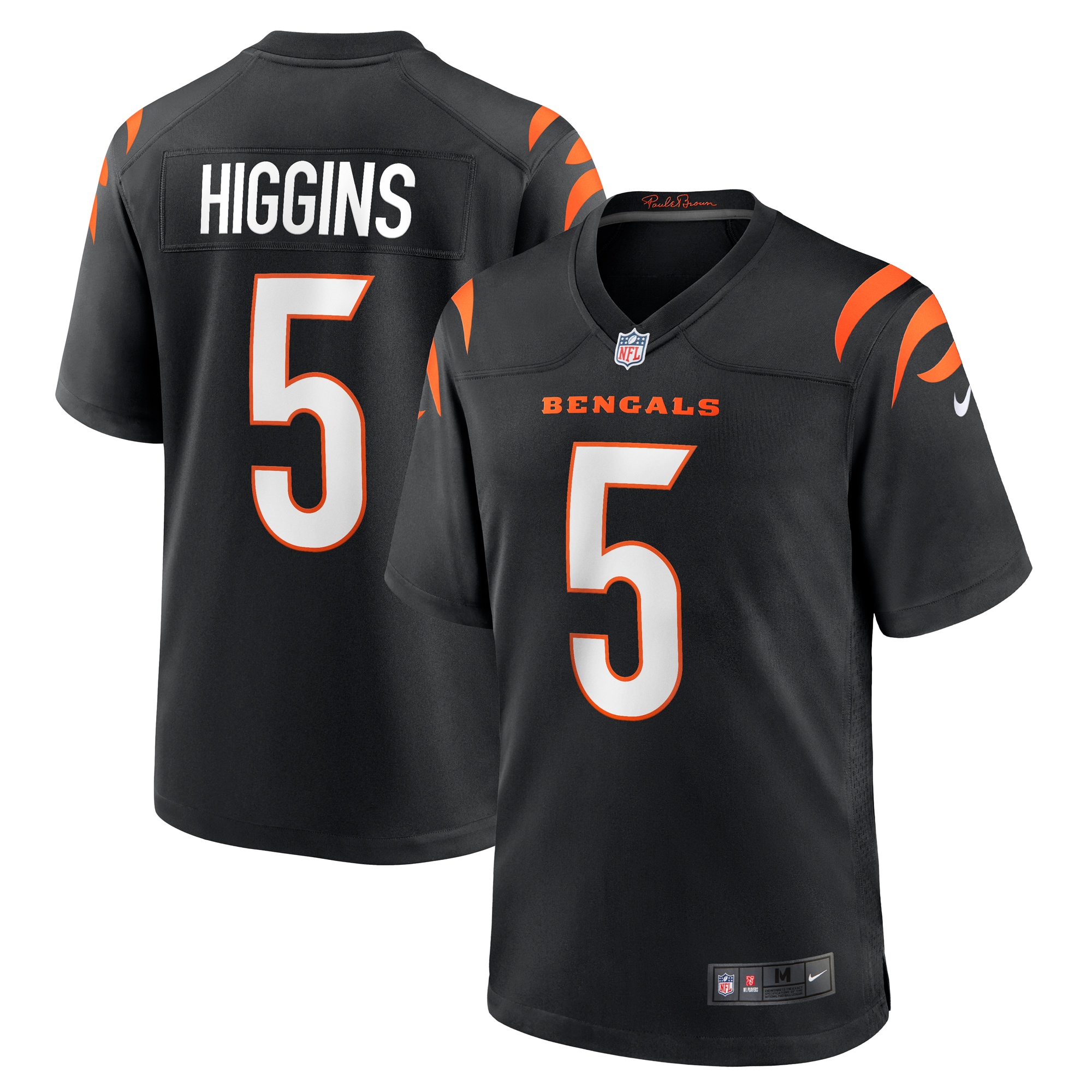 Men's Cincinnati Bengals Tee Higgins Black Game Player Jersey
