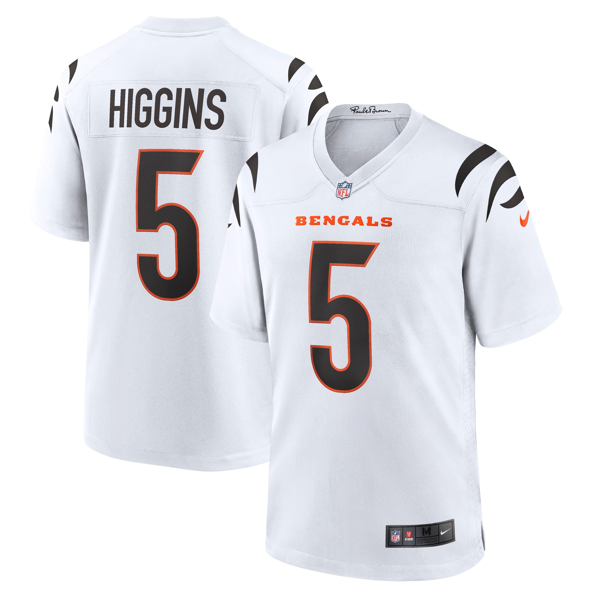 Men's Cincinnati Bengals Tee Higgins White Game Jersey