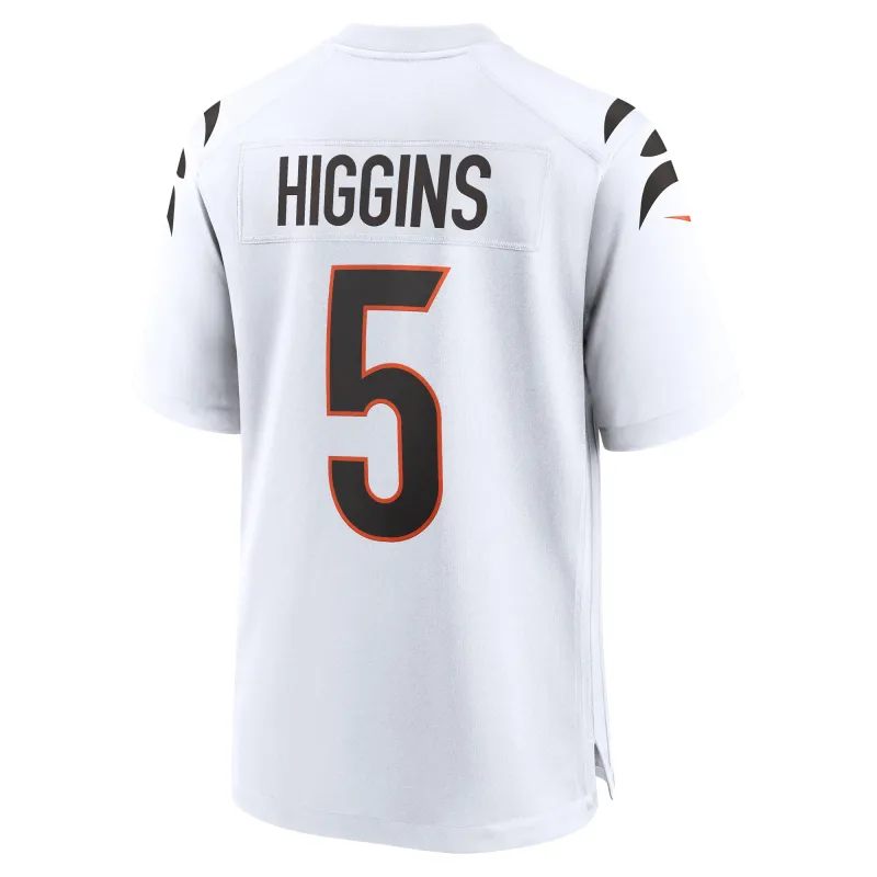 Men's Cincinnati Bengals Tee Higgins White Game Jersey