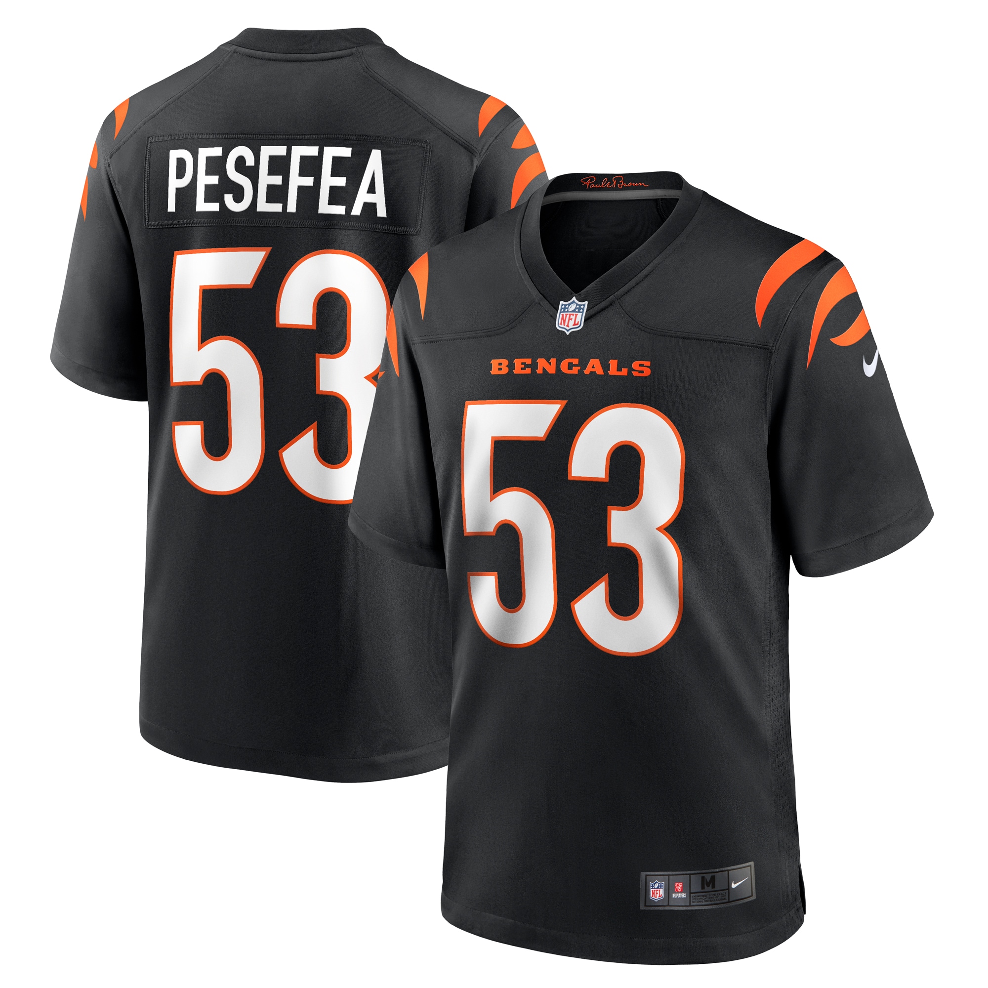 Men's Cincinnati Bengals TJ Pesefea Black Team Game Jersey