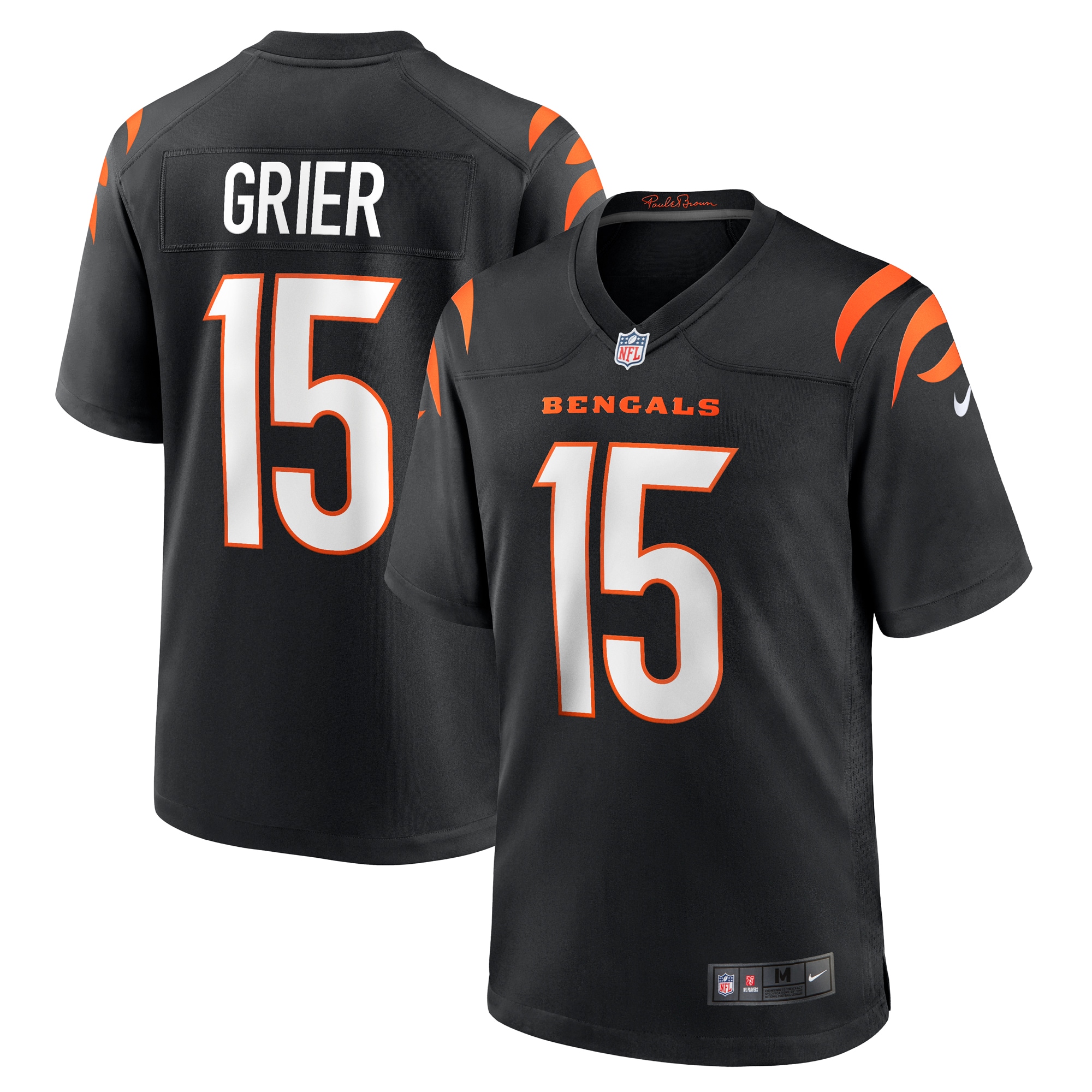 Men's Cincinnati Bengals Will Grier Black Team Game Jersey