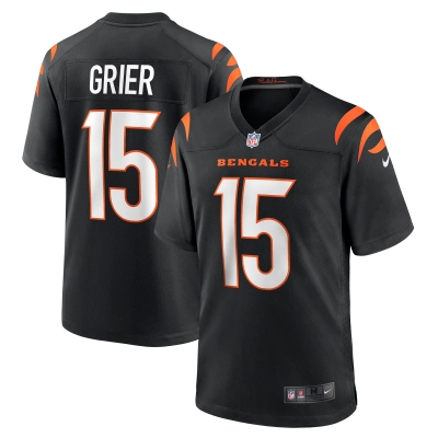 Men's Cincinnati Bengals Will Grier Black Team Game Jersey 01