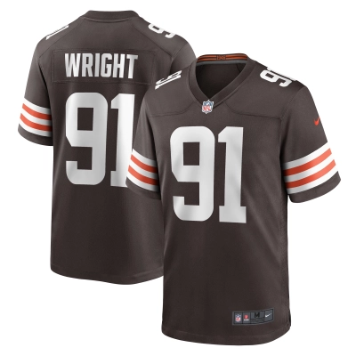 Men's Cleveland Browns Alex Wright Brown Team Game Jersey 01