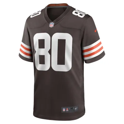 Men's Cleveland Browns Austin Watkins Jr. Brown Team Game Jersey 02