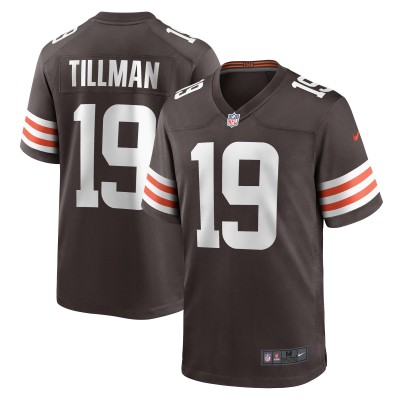 Men's Cleveland Browns Cedric Tillman Brown 2023 NFL Draft Pick Game Jersey 01