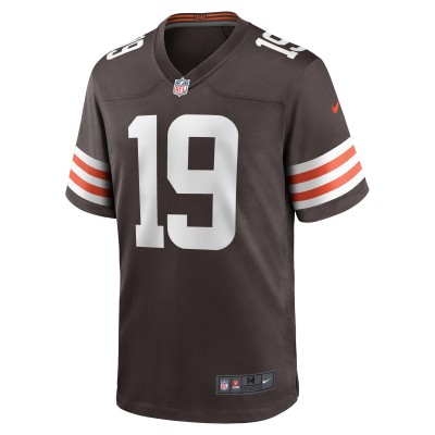 Men's Cleveland Browns Cedric Tillman Brown 2023 NFL Draft Pick Game Jersey 02