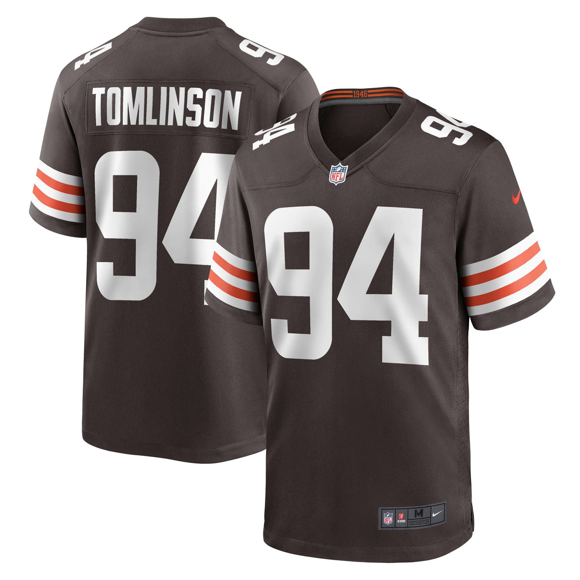 Men's Cleveland Browns Dalvin Tomlinson Brown Game Player Jersey