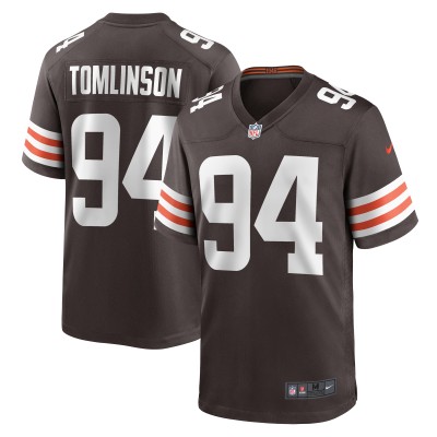 Men's Cleveland Browns Dalvin Tomlinson Brown Game Player Jersey 01