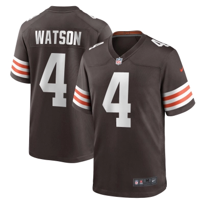 Men's Cleveland Browns Deshaun Watson Brown Game Jersey 01
