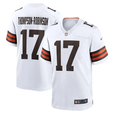 Men's Cleveland Browns Dorian Thompson-Robinson White Game Jersey 01