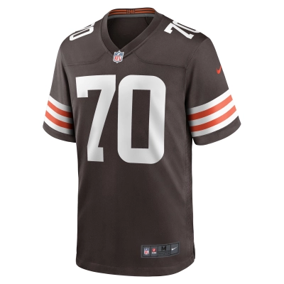 Men's Cleveland Browns Drew Forbes Brown Team Game Jersey 02