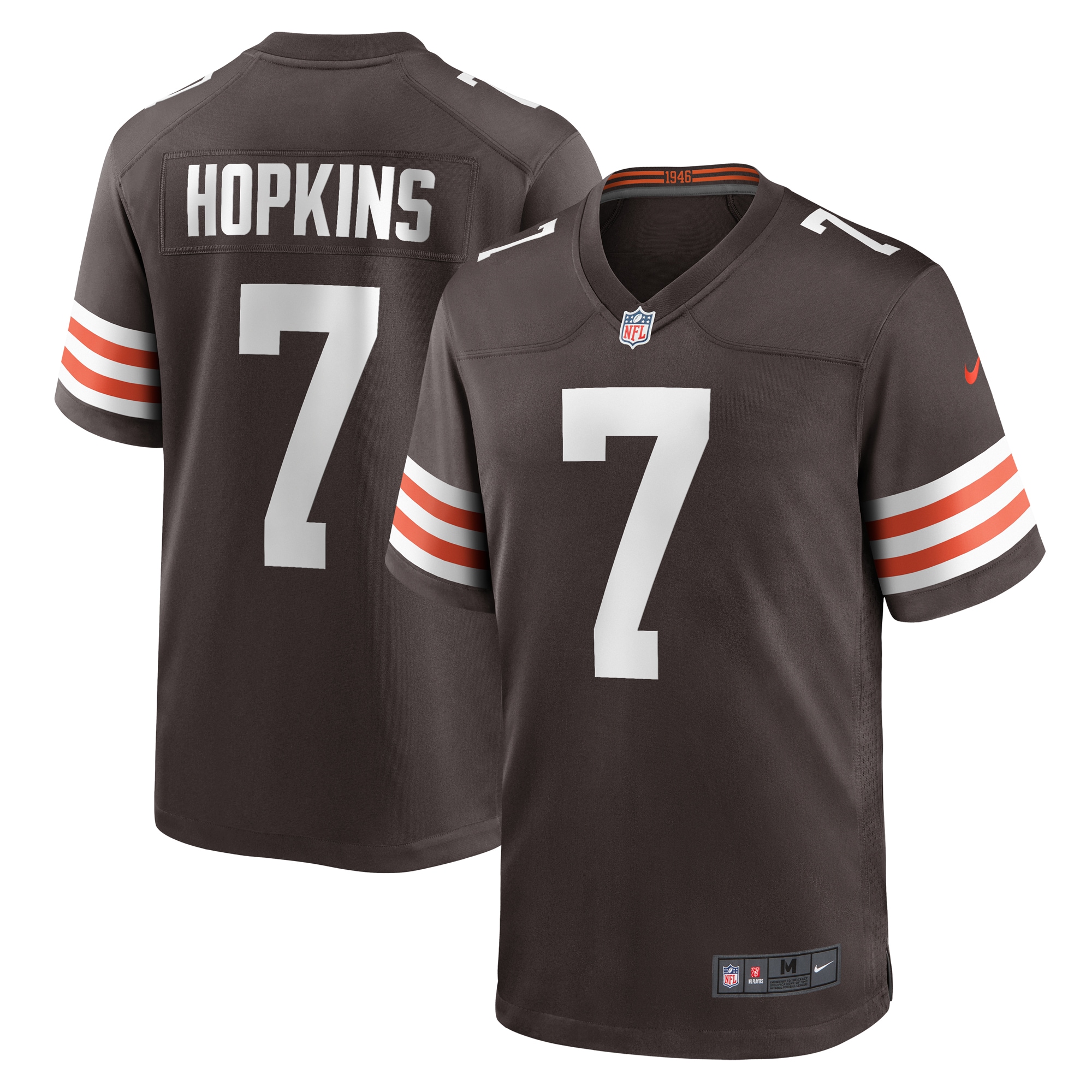 Men's Cleveland Browns Dustin Hopkins Brown Team Game Jersey