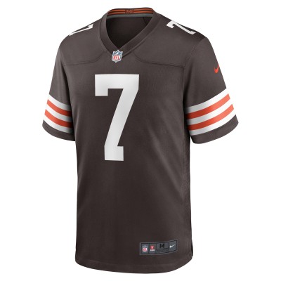 Men's Cleveland Browns Dustin Hopkins Brown Team Game Jersey 02