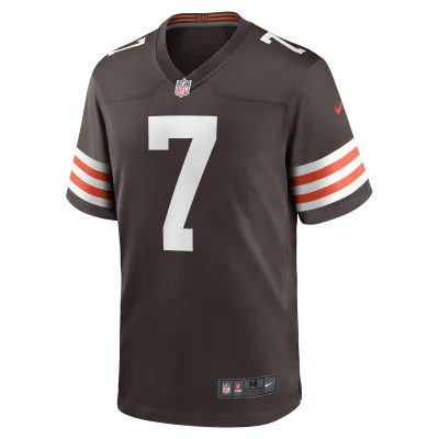 Men's Cleveland Browns Dustin Hopkins Brown Team Game Jersey 02