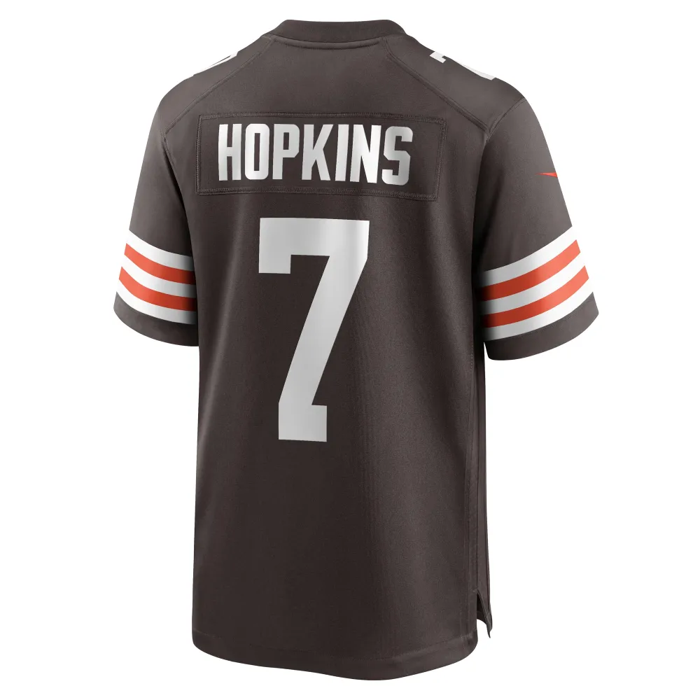 Men's Cleveland Browns Dustin Hopkins Brown Team Game Jersey