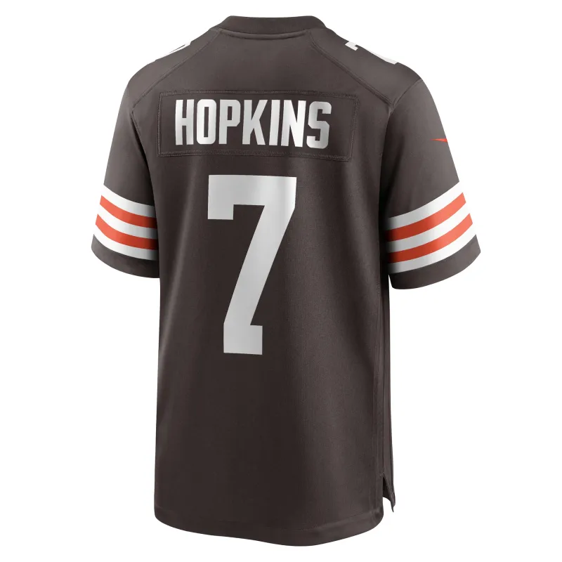 Men's Cleveland Browns Dustin Hopkins Brown Team Game Jersey