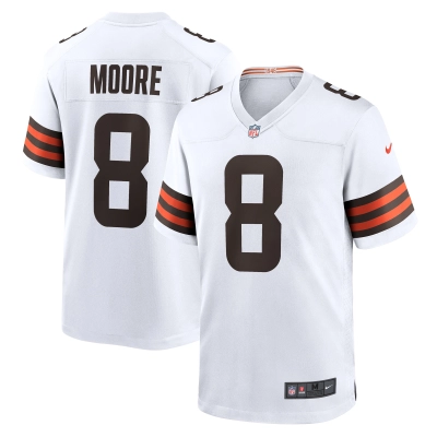 Men's Cleveland Browns Elijah Moore White Team Game Jersey 01