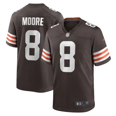 Men's Cleveland Browns Elijah Moore Brown Game Jersey 01