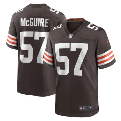 Men's Cleveland Browns Isaiah McGuire Brown Team Game Jersey 01