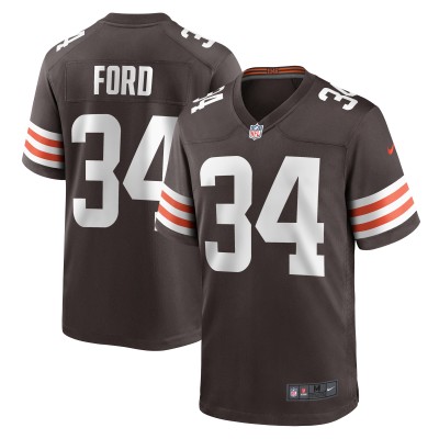 Men's Cleveland Browns Jerome Ford Brown Game Player Jersey 01